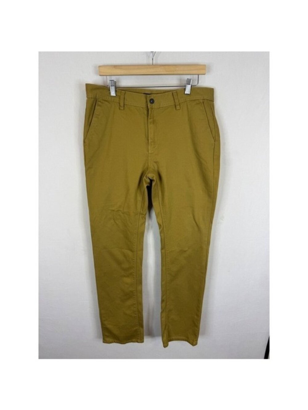 KR3W Denim KSLIM Mens Mustard Yellow Ochre Slim Fit Chino Skate Pants Size 34x32